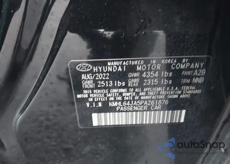 2023 Hyundai Sonata Sel z USA, uszkodzony, nr VIN KMHL64JA5PA261876